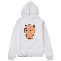 Mielą Dudu apmetė su palaidiniais džemperiais, nes jis erzina Bubu grafinį megztinį Kawaii Panda Bear Top S