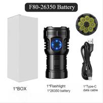 Mini 3*SST20 Galingas LED Žibintuvėlis USB Įkraunamas 6 Režimai Super Ryškus Vandeniui Atsparus Nešiojamas Kišeninis Žibintuvėlis Kempingui Žvejybai Black-26350 battery