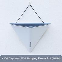 Fashion Triangular Wall Mounted Flower Pots Self Watering Hanging Basin for Plants Lazy Flowerpot Office Home Garden Accessories balta