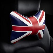 British Style Union Jack Leather Car Neck Pillow Headrest white