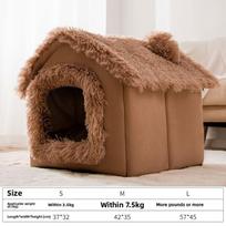 Kennel House Type Four-season Universal Small Dog Teddy Fight Removable Dog House Cat Nest Bed Spring and Autumn Pet Supplies S