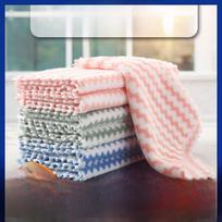 Koralinio fliso vandens rašto indų šluostės ir šveitimo kempinėlės virtuvės valymui Water Ripple Lace Edge 15x20 Piece