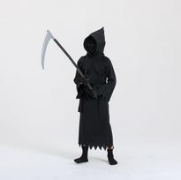 Children's Halloween Cosplay Outfit: Glow-in-the-Dark Grim Reaper Costume with Luminous Glasses for Stage Performances XL black