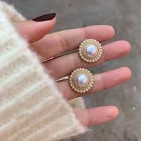 Hepburn-Inspired Retro Hong Kong Pearl Earrings for Women - French Celebrity Autumn/Winter Style