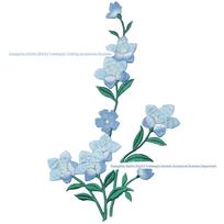 Vintažinis Magnolijos Etninės Siuvinėjimo Pleistras - Lipnus Audinio Aksesuaras dangaus mėlyna spalva
