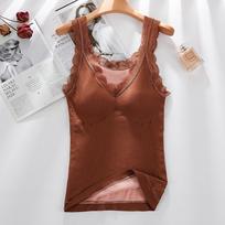 Plus Size Women's Lace Suspender Velvet Vest - Little Bear Fairy Collection One Size [80-145 lbs] chaki