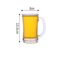 360ml Heat Resistant Tea Cup with Handle Classic Style Wheat Beer Glass Household Drinkware Transparent Juice Milk Water Mugs 1pcs