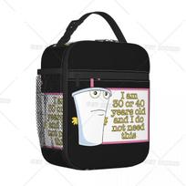 Black Background Insulated Lunch Tote Bag for Women Men Kids High Quality and Large Capacity Cooler Food Box for School Work 26x21x11CM smėlis