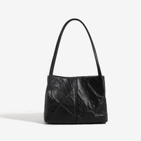 Pleated Design Black Lazy Commuter Tote Bag All-in-one Underarm Shoulder Bag Stylish Crossbody Bag for Women juoda