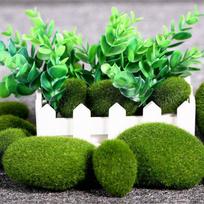 20 vnt. 3 dydžių dirbtinių samanų akmenų, žalių samanomis apaugusių, „pasidaryk pats“ namų sodo dekoras 20pcs green