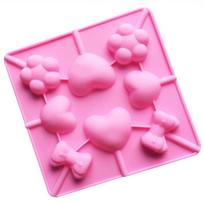 Ledinuko Pop Širdelės Forma Silikoninė Pyrago Sausainių Šokolado Forma Kepimo Skarda Pagaliukų Forma pink