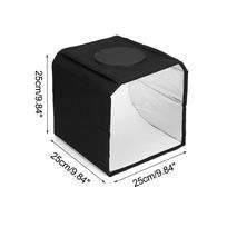 25/30 cm fotostudijos šviesdėžė sulankstoma mini nešiojama minkštadėžė su įmontuota šviesa, 6 spalvų fonas fotografijai 25CM