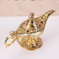 1 vnt. Metalinis trimitas Senovinė stebuklinga lempa Europos retro amatai Dekoracija Kūrybiniai ornamentai Rekvizitai Norų šviesos modelis Dovana A beige