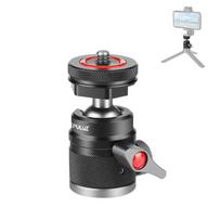 PULUZ Aluminum Alloy Ball Head Tripod Mount with Cold Shoe Base(Black) juoda