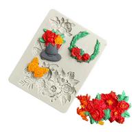 Rose Silicone Mold Butterfly Fondant Mould Flower Pot Bouquet Leaves Chocolate Cake Decorating Cupcake Topper Polymer Clay Tools