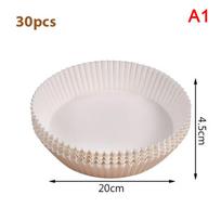 Oro gruzdintuvės vienkartinis popierinis įdėklas Nelipnus kilimėlis Garintuvas apvalūs popieriniai kepimo kilimėliai 25 Pcs White