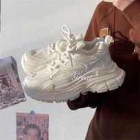 Thick-soled heightening dad shoes women's ins tide spring 2025 new fashion versatile high-end casual sports shoes 35