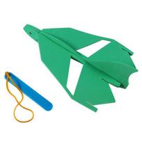 1 Set DIY Stunt Catapult Airplane Toy Kit Handmade EVA Puzzle Launching Aircraft Building Crafts Kids Students STEM Educational Physics Science žalia