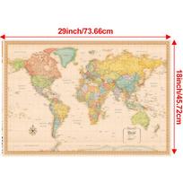 Vintage World Map Backdrop Banner,Wall Decor,Polyester,Wall Hanging,Indoor Outdoor,Educational Decor,Travel Tools 18*29inch/45.72*73.66cm
