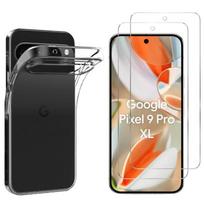 TPU Case for Google Pixel 9 Pro XL and 2 Tempered Glass Films Screen Protector Phonillico® skaidri