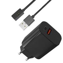 12W Mains Charger + Cable Compatible with Xiaomi Smart Band 7 Pro/Smart Band Pro - Redmi Watch 3/2 Lite/2 Phonillico® juoda