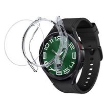 Case compatible with Samsung Galaxy Watch 6 Classic 47mm - Hard protective case transparent tempered glass screen Phonillico® skaidri