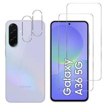Tempered Glass for Samsung Galaxy A36 5G and Camera Protection [Pack 2] Protective Glass Film Phonillico® skaidri
