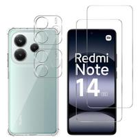 Shockproof Case for Xiaomi Redmi Note 14 5G and 2 Tempered Glass Screen Protectors and 2 Camera Protectors Phonillico® skaidri