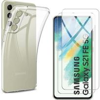Case for Samsung S21 FE 5G and 2 Tempered Glass Screen Protector Phonillico® skaidri