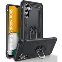 Black Case for Samsung Galaxy A04S - Shockproof Protection Military Style Rugged Ring Ring 360 Rotating Phonillico® juoda