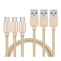 USB-C Cable for Sony Xperia 1 - Xperia 5 - Xperia 10 - Xperia L4 - Type USB-C Nylon Braided Gold 1 Meter [LOT 3] Phonillico® auksas