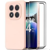 Case for Xiaomi Redmi Note 14 Pro Plus 5G, Matte Pink Effect + 2 Tempered Glasses - E.F.Connection®