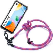 Cord Case for Xiaomi Redmi 10C Reinforced Shockproof Protection with Detachable Cord Pink