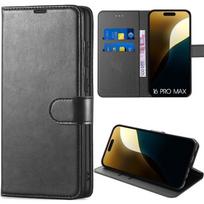 Coque - E.F.CONNECTION - pour iPhone 16 Pro Max - Cuir synthétique - Protection optimale - Compartiments cartes
