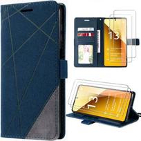 Coque Souple - E.F.CONNECTION - pour Redmi Note 13 5G - Cuir Synthétique - Bleu Marine - Vintage