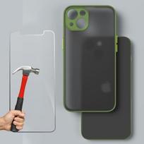 iPhone 13 Case - E.F.CONNECTION - Khaki - Semi-rigid - Reinforced edges - Tempered glass