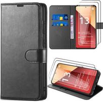 Coque - E.F.Connection - pour Xiaomi Redmi Note 13 Pro 4G - Antichoc - Effet Cuir - 2 Verres Trempés