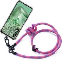 Phone Case for Google Pixel 8, Shockproof Reinforced Corners Protection with Pink Lanyard