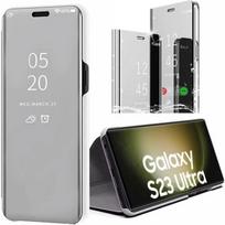 Rigid protective case for Samsung Galaxy S23 Ultra - E.F.CONNECTION - 360 Clear View Smart Case - Silver