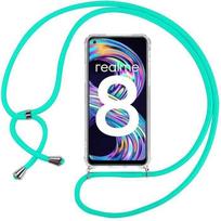 Protective Case - E.F.CONNECTION - realme 8 - Flexible - Silicone - Transparent-Turquoise