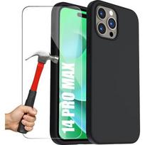 Protective Silicone Case for iPhone 14 Pro Max - Anti-slip - Ultra flexible - 2 Tempered Glass