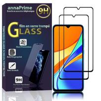 Pour Xiaomi Redmi 9C- 9C NFC- Redmi 9 (India): Pack de 2 Films de protection d'écran Verre Trempé Plein écran de Couleur - NOIR