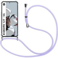 Case for Xiaomi 12T Pro - Xiaomi 12T - Reinforced Shockproof Transparent with Purple Lanyard
