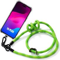 Protective case - E.F.CONNECTION - for iPhone 15 Plus - Shockproof - Detachable cord - Transparent green