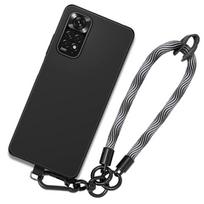 Coque Bracelet pour Xiaomi Redmi Note 12 Pro 4G - Note 11 Pro 4G-5G, Noir Silicone Anti-Rayures avec Bracelet Gris