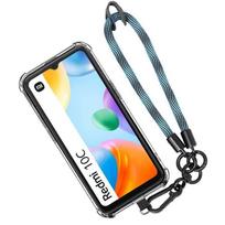 Case - E.F.CONNECTION - For Xiaomi Redmi 10C - Shockproof Protection - Removable Strap - Blue Silicone