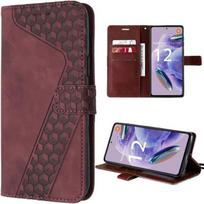 Coque - E.F.Connection - pour Redmi Note 12 Pro+ 5G - Cuir PU Embossé Rouge - Porte-Cartes - Semi-rigide
