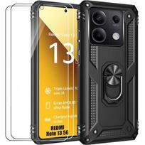 Case - E.F.Connection - for Xiaomi Redmi Note 13 5G - Black - Shockproof - Scratch-resistant - with 2 Glasses