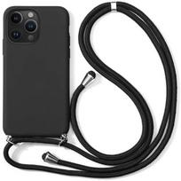 Protective Case - E.F.CONNECTION - for iPhone 13 Pro - Flexible - Black - Adjustable Cord