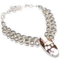 Wild Horse, White Topaz Handmade 925 Sterling Silver Jewelry Necklace 18  q5p33